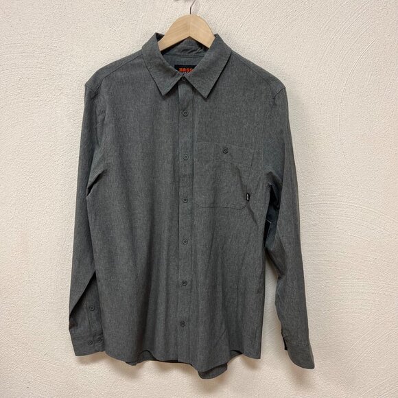 Bass Outdoor Men's Easy Travel Button Up Shirt Gray Size Medium NWT - Picture 1 of 5